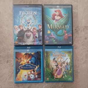 Disney Blu-ray and DVD Princess Collection Little Mermaid, Frozen, Tangled, Plus